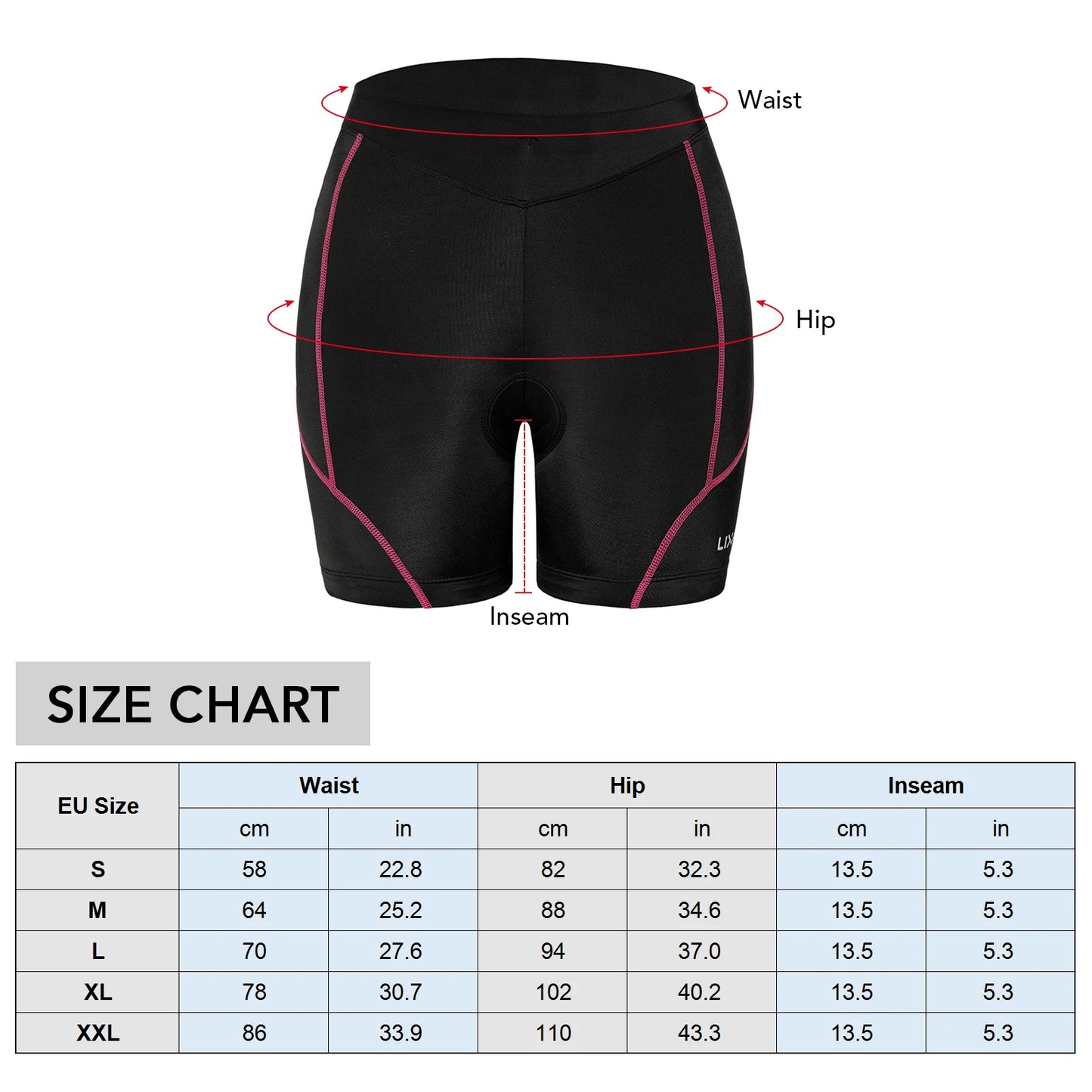 Women Cycling Shorts 3D Foam Gel