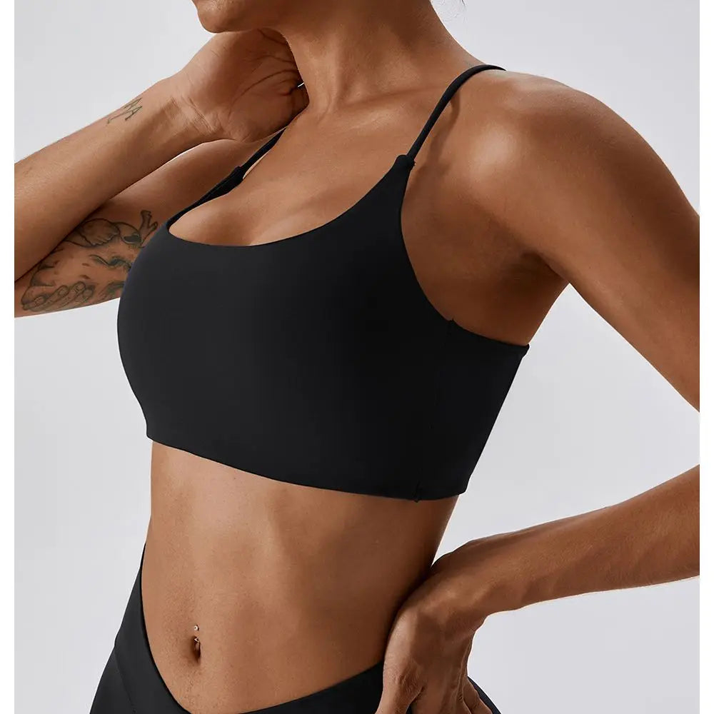 Multi-Strap Cross Back Women Fitness Sports Bra