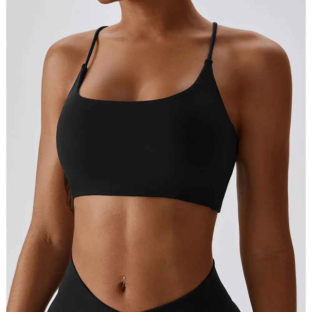 Multi-Strap Cross Back Women Fitness Sports Bra
