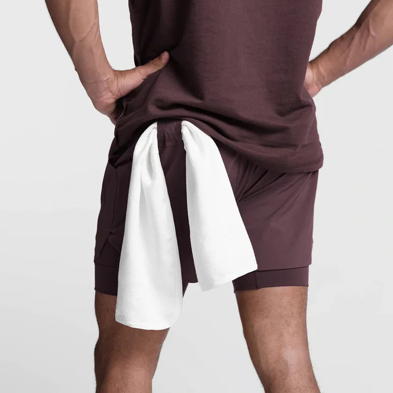 BreathableDouble layer sport  shorts Gyms