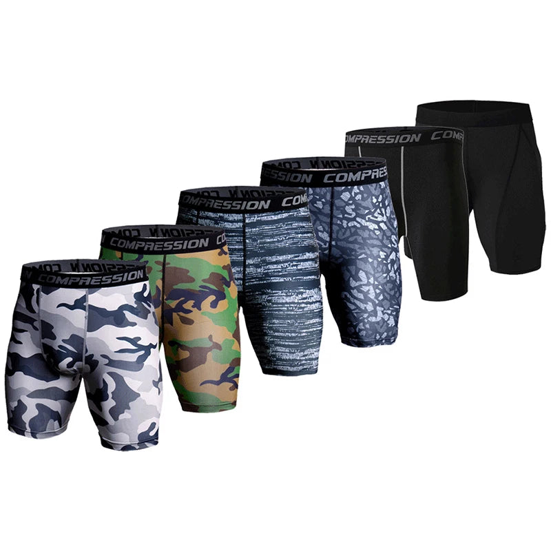 Men Gyms Shorts Elastic Compression